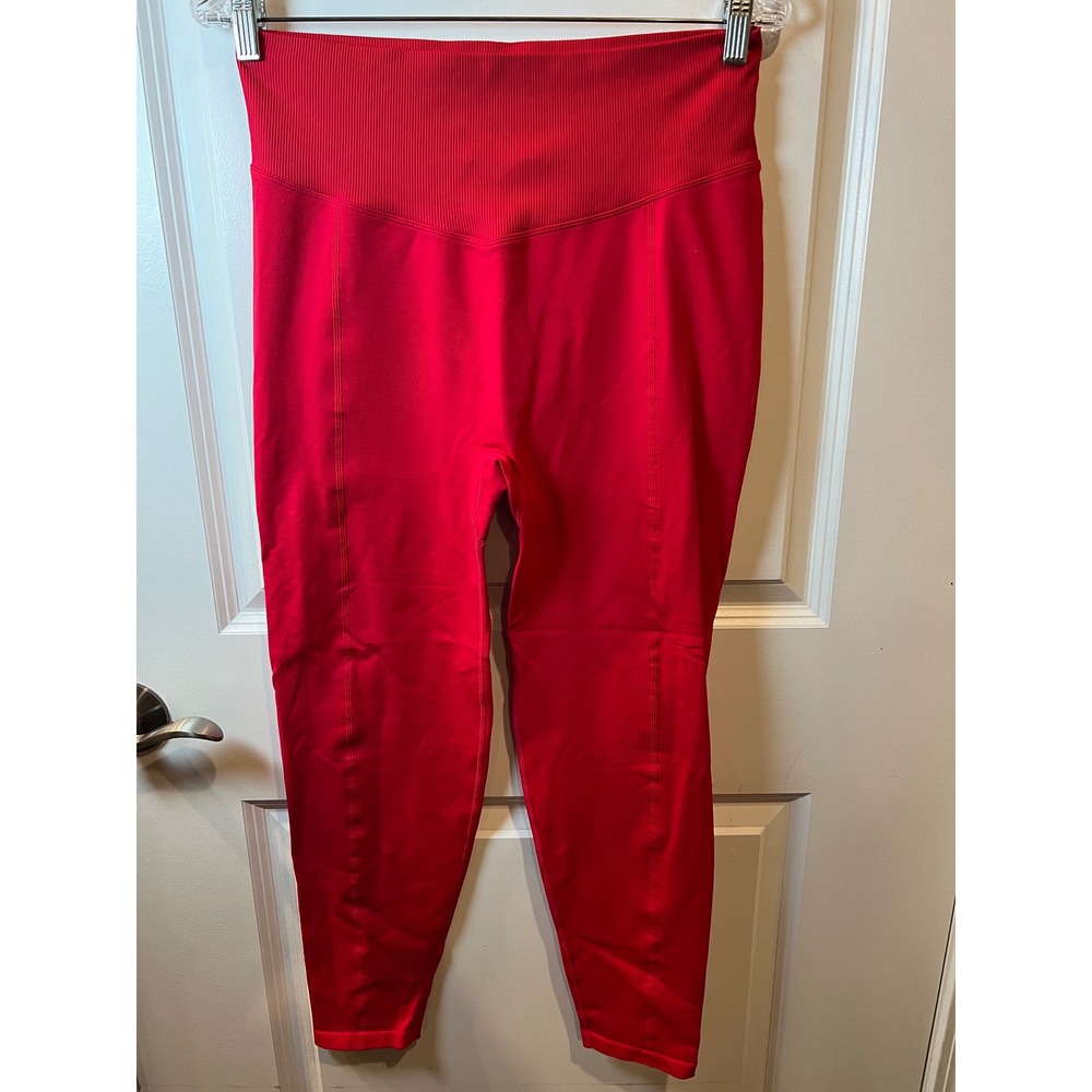PINK Victoria's Secret Womens Leggings Ribbed Seamless Red XL